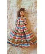 Vintage Plastic Doll. Eyes Open &amp; Close. Pretty dress with gold trim - $4.09 CAD