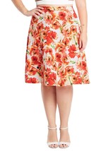 Orange Printed Midi Circle Skirt (Plus Size) Only : $59.00  - $59.00