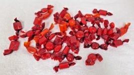 Lot 40 Holiday Christmas Candy Pieces Round Roll Square Wreath Decor Acc... - $18.32