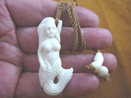 (IBP-62) Mermaid sea maid girl white natural bead PENDANT Necklace woman ocean - $28.04