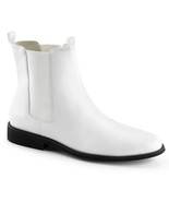 Men&#39;s White 1&quot; Heel Pull On Halloween Costume Trooper Chelsea Boots TRO1... - $125.76 CAD