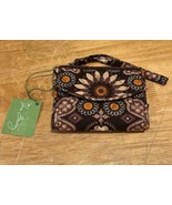 NEW Vera Bradley Canyon Brown Multi Cotton Smart Wristlet Wallet Card Case - $24.74