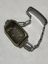 Vintage Illinois Elgin 14k White Gold Filled Wrist Watch CASE ONLY 10.5g - £34.81 GBP