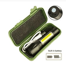 USB Rechargeable LED Flashlight XPE COB 3 Modes Mini Zoom Tactical Torch Lamp - £10.12 GBP