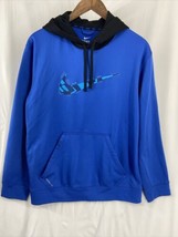 Nike Sportswear XL Therma-Fit Hoodie Pullover Solid Blue Athleisure Swoosh - £18.93 GBP