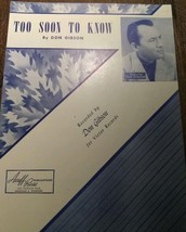 Too Soon To Know By Don Gibson Vintage Rare Shipped First Class - £223.63 GBP