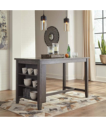 Gray Wash Modern Dining Table with Built in Shelving | Table ONLY - $340.93 CAD