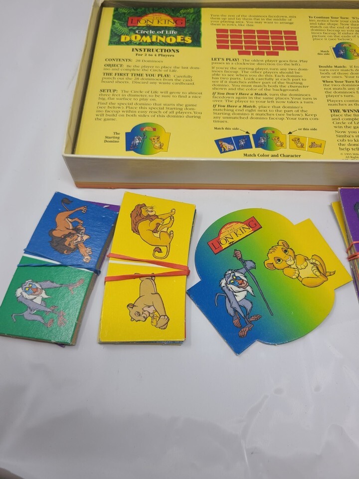 Vintage Disney's The Lion King Circle of Life Dominoes Game Complete 28 pcs Kids Item image 4
