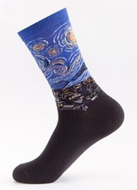 Starry Night Socks Novelty Unisex 6-12 Crazy Fun SF36 - £6.27 GBP