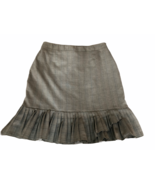 Versailles Womens gray pin striped Design Lined Skirt Size 8 ruffle modest - $19.79