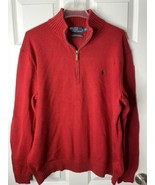 Polo Ralph Lauren Men&#39;s 1/4 Zip Pullover Cotton Sweater MEN XXL Red - £23.42 GBP