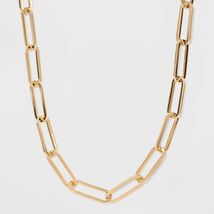 SUGARFIX by BaubleBar Link Chain Statement Necklace-Gold Brass Lobster Claw 8" - $14.88 CAD