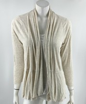 Simply Styled Womens Cardigan Sweater Size Large Beige Open Draped Front Top - £11.84 GBP