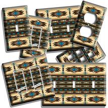 BROWN BLUE LATIN SOUTHWEST ORNAMENT PATTERN LIGHT SWITCH OUTLET WALL PLA... - £8.59 GBP+