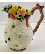 AP) MCL Ceramic Fruit Pitcher Pottery 8&quot; Jug Vase - £15.76 GBP