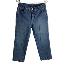 Charter Club Classic Fit Capri Jeans 10 Blue Mid Rise Button Zip 5 Pocket - £17.50 GBP