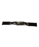 Vintage ANGIE Wide Brown Beaded Faux Leather Elastic Stretch Snap Closur... - $29.69