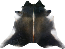 Dark Grey Cowhide Rug Size: 8.7&#39; X 7.7&#39; *HUGE* Dark Gray Cow Hide Rug Skin M-385 - £286.08 GBP