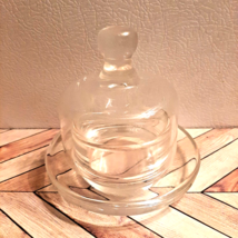 Vintage Clear Glass Butter Dish Cloche Dome Lidded Small - $18.69