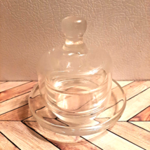 Vintage Clear Glass Butter Dish Cloche Dome Lidded Small - £14.89 GBP