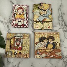 Mary Engelbreit Vintage Fridge Magnets Lot of 4 Square Quotes Kids Mothe... - $21.77