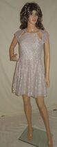 Tavi Lace A-Line Dress- Made in USA Size MEDIUM taupe NEW - $399.72 MXN