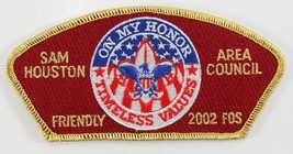 Vintage 2002 Sam Houston FOS Friendly Council Boy Scout BSA CSP Shoulder... - $11.69