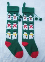 Department 56 Christmas Stocking Lot of 2 Double Face Design 22x5 Unused Vintage - $23.74