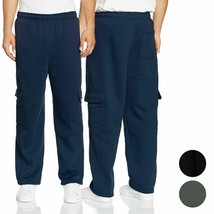 Mens Heavy Fleece Cotton Blend Casual Plain Athletic Gym Sport Cargo Sweatpants - $26.20