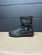 Uggs Black Leather Wmns Lined Ankle Boots Sz 7 - £28.08 GBP