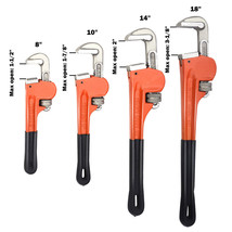 Adjustable Heavy Duty Pipe Wrench Set 4PCS 8&quot; 10&quot; 14&quot; 18&quot; Monkey Heat Tr... - $49.46