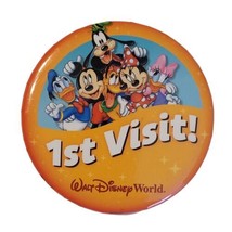 Walt Disney World 1st Visit 3&quot; Button Pin Mickey Minnie Donald Daisy Goo... - $7.99