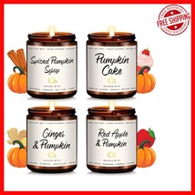 Elegant 4-Pack Pumpkin Scented Candles | Comforting Aromatherapy Collection - $41.70