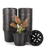 100 Pcs Black Plant Nursery Plastic Pots 0.5 Gallon Garden Flower Contai... - $35.58