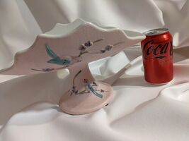 Hull Pottery Serenade Song Blue birds Pink Pedestal Footed Fruit Bowl 51... - $117.43