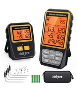 Nulksen Wireless Meat Thermometer 4 Probes, Ultra Accurate & Instant Read Grill - £11.67 GBP