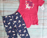 NWT Carters Unicorn Baby Girls Ruffle Peplum Bodysuit Leggings Outfit  1... - $8.99