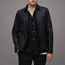 Real Lambskin Leather Racer Biker Jacket Elegant NEW Men&#39;s Jacket 100% G... - $2,143.75 MXN+