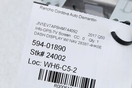 Dash Display Screen w/ Navigation Fits 16-17 INFINITI Q50 61310 image 12