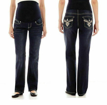 Tala Maternity Bootcut Jeans Womens Size Medium Dark Blue Denim Overbell... - £11.83 GBP