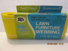 Vintage Stone City Products Yellow Lawn Furniture Webbing 2-1/4&quot; W X 17 Ft. - £7.82 GBP