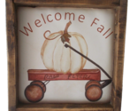 Rustic Americana Print Pumpkin Radio Flyer Wagon Welcome Fall Reclaimed ... - £19.70 GBP