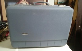 Vintage Sears Forecast Blue Hard Suitcase Luggage 25&quot; Retro Cool - £33.81 GBP