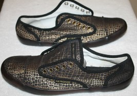 US Polo Assn. AUBREY Sneakers Women&#39;s Size 9 Canvas Snakeskin Print Shoes - £9.37 GBP