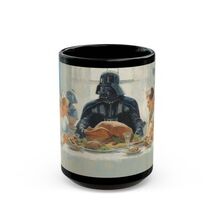 Coffee Mug, Thanksgiving Feast with Darth Vader, Norman Rockwell Style, ... - $17.54 CAD