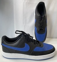 Nike Court Vision Black Blue Basketball Shoes Low Top Athletic Sneakers Mens 9.5 - £25.57 GBP