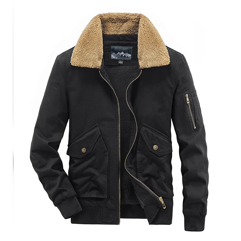 Men Winter Jacket Fleece Men Lamb Windbreaker Thick Jacket Casual Warm T... - £351.06 GBP