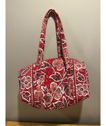 Vera Bradley Duffel Bag Small 18&quot; Rosey Posey Pattern Retired Red Pink W... - $68.97 CAD