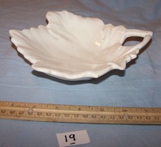 Vintage Camark Pottery White Leaf-8 Inches across-Lot 19 - $15.35