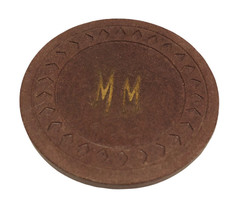 Vintage Brown Clay Poker Chip Illegal Gambling Casino Engraved MM Blackjack - £3.36 GBP